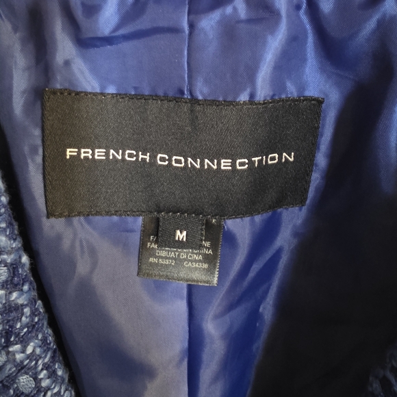 🔥French Connection Azzurra Tweed Blue Blazer - Picture 8 of 11